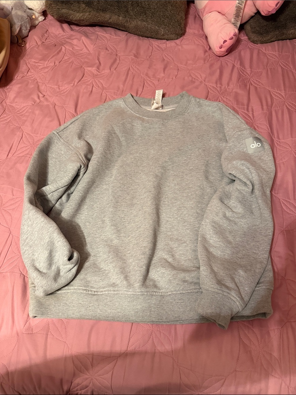 ALO Yoga unisex Light Heather Gray Crewneck Sweatshirt